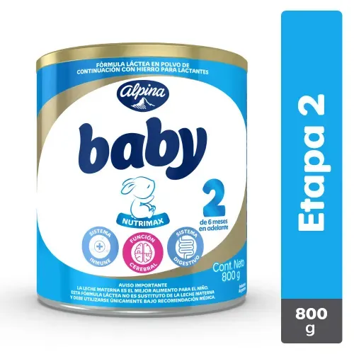 Alpina Baby Nutrimax Etapa 2 Tarro X 800 Gr Polvo