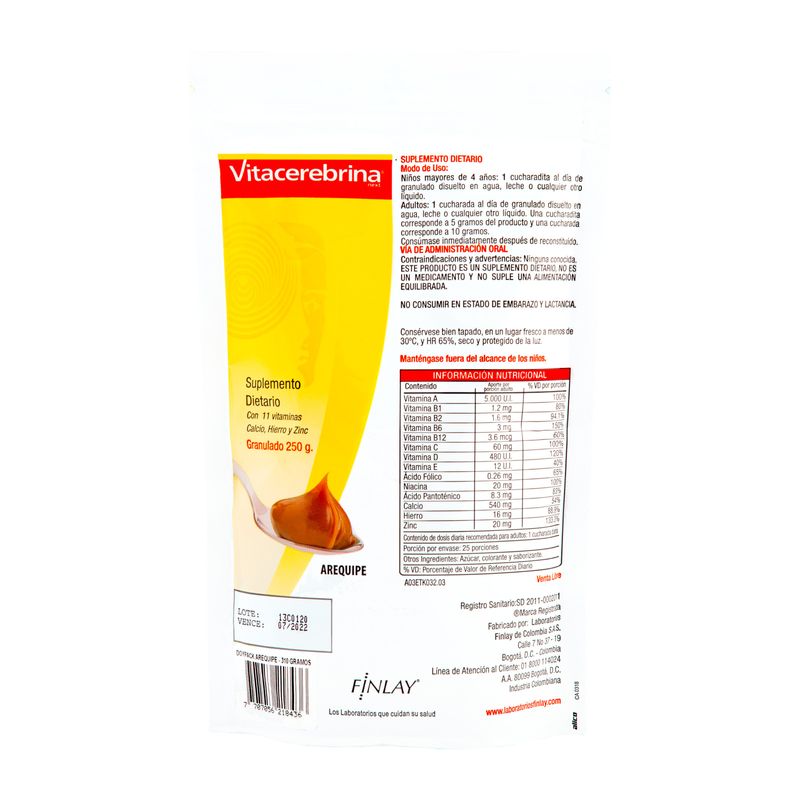Vitacerebrina Arequipe Doypack 250+60 Gr