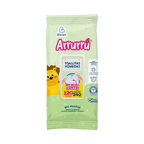 Toallitas Húmedas Arrurrú Extra Acol Aloe Y Manzanilla 120 Unidades Belleza Express