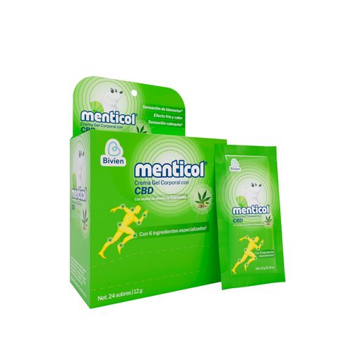 Crema Gel Menticol Canabbis Sachet 24 Unidades Belleza Express