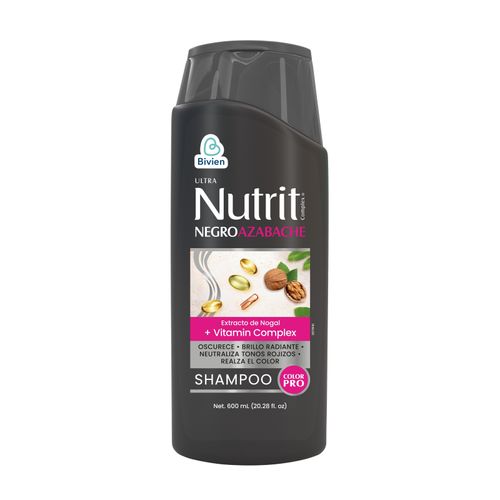 Shampoo Nutrit Negro Azabache Frasco X 600 Ml Belleza Express