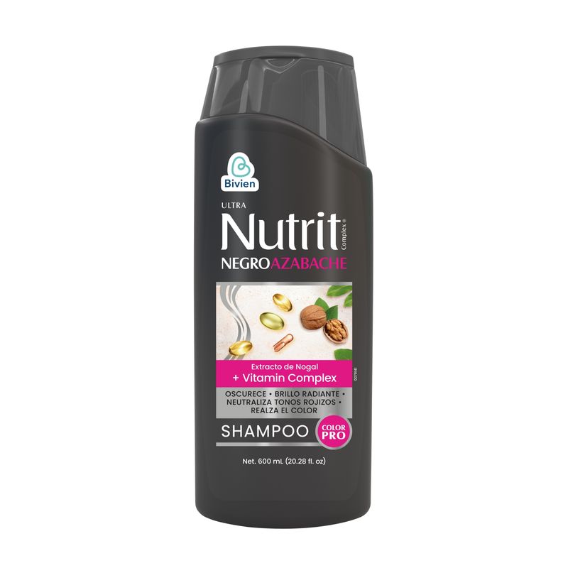 Shampoo Nutrit Negro Azabache Frasco 600 Ml