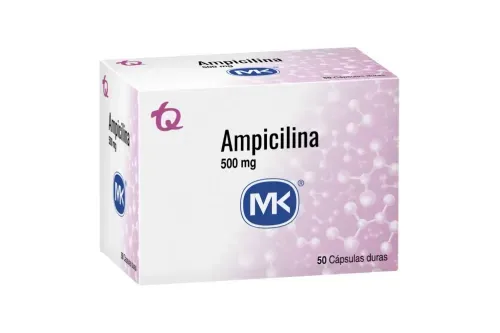 Ampicilina 500 mg MK - Caja X 50 Cápsulas