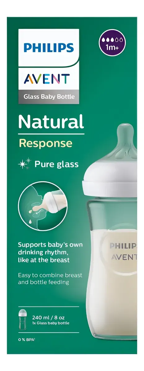 Tetero Avent Natural Response Vidrio 8 oz - Unidad