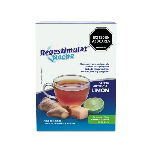 Regestimulat Gripa Noche Panela-Limón - Caja X 6 Sobres de 15 g