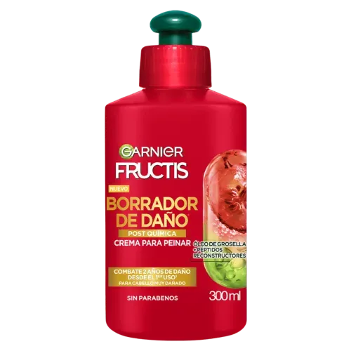 Crema para Peinar Garnier Fructis Borrador Daño - Frasco X 300 ml