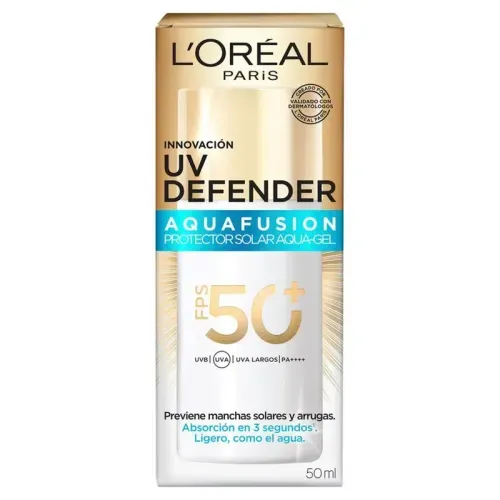 Protector Solar L'Oréal UV Defender SPF 50+ Aquafusion - Frasco X 50 ml