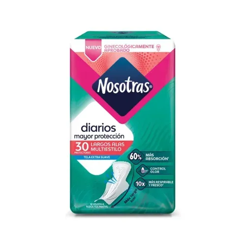 Protectores Nosotras Largos Alas Multiestilo - Paquete X 30 Unidades