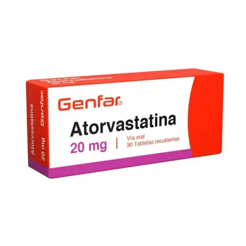 Atorvastatina 20 Mg Caja X 30 Tabletas Genfar