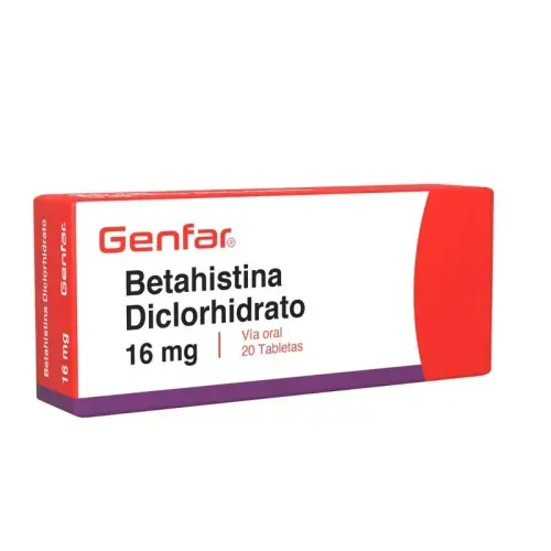 Betahistina Diclorhidrato 16 Mg Caja X 20 Tabletas Genfar