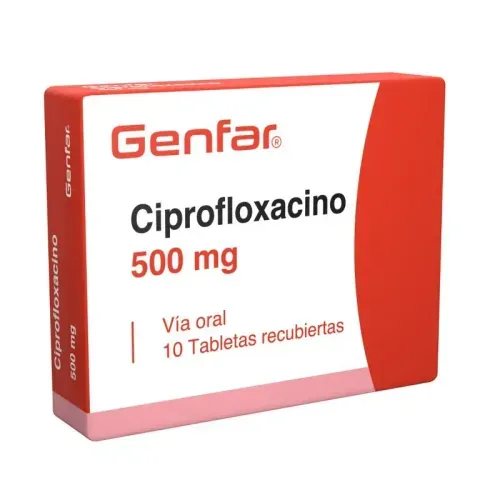 Ciprofloxacino 500 Mg Caja X 10 Tabletas Genfar