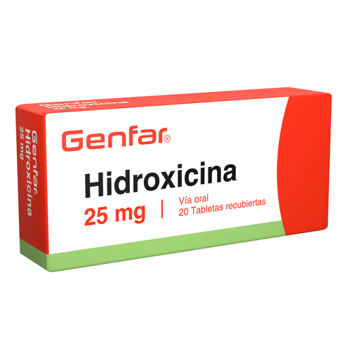 Hidroxicina 25 Mg Caja X 20 Tabletas Genfar