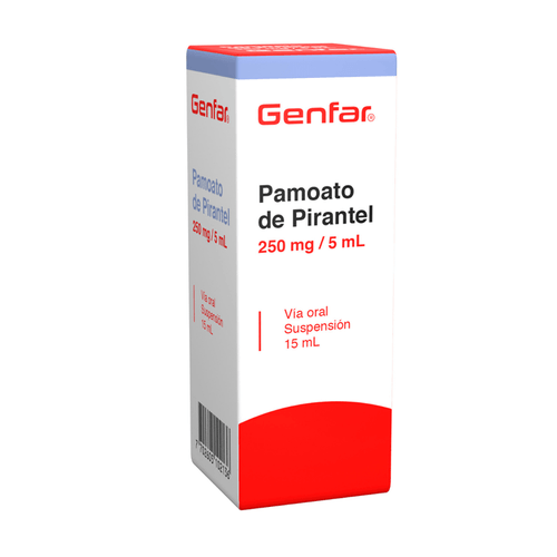 Pamoato De Pirantel 250 M Frasco X 15 Suspensión Genfar