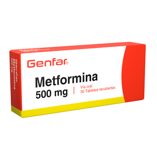 Metformina 500 Mg Caja X 30 Tabletas Genfar