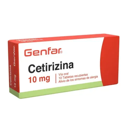 Cetirizina 10 Mg Caja X 10 Tableta Genfar