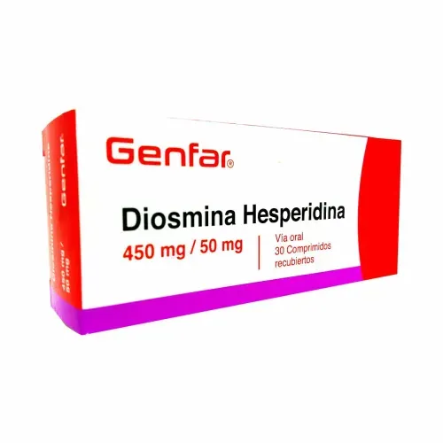 Diosmina 450/50 Mg Caja X 30 Tabletas Genfar