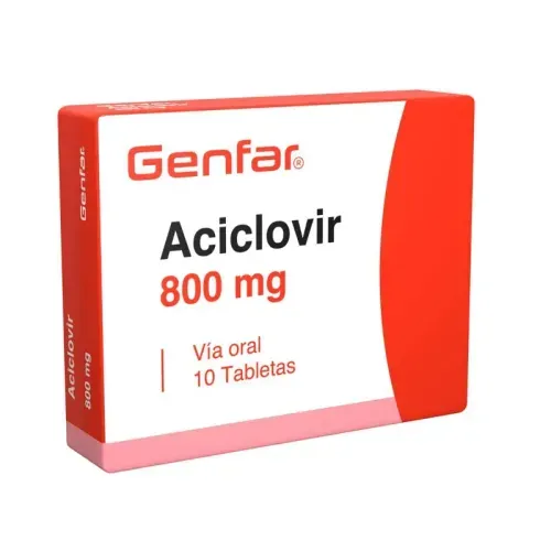 Aciclovir 800 Mg Caja X 10 Tabletas Genfar