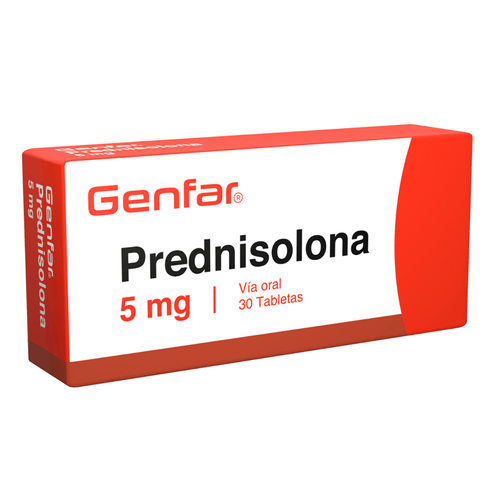 Prednisolona 5 Mg Caja X 30 Tabletas Genfar