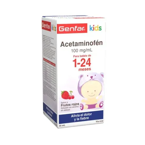 Acetaminofén Kids 100 Mg Frasco X 30 Ml Genfar