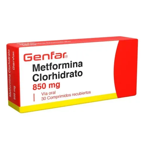 Metformina 850 Mg Caja X 30 Tabletas Genfar