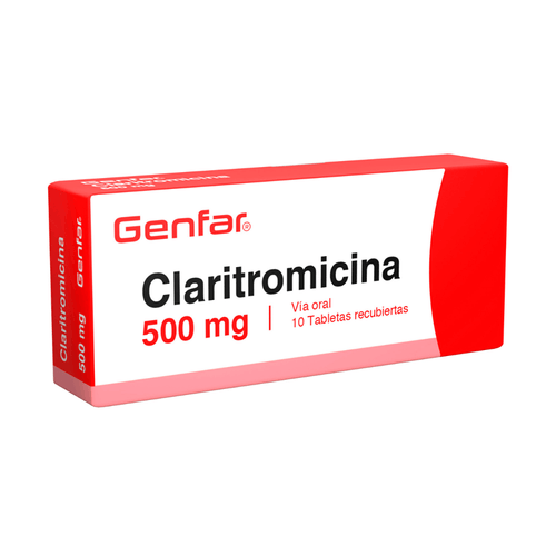 Claritromicina 500 Mg Caja X 10 Comprimidos Genfar