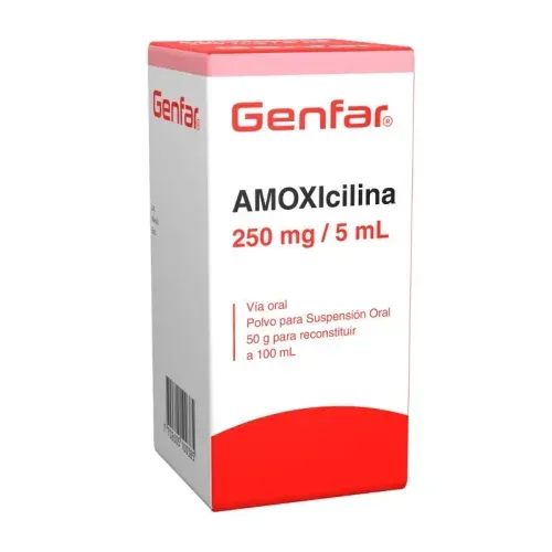 Amoxicilina 250 Mg/5Ml Frasco 100 Ml Suspensión Genfar