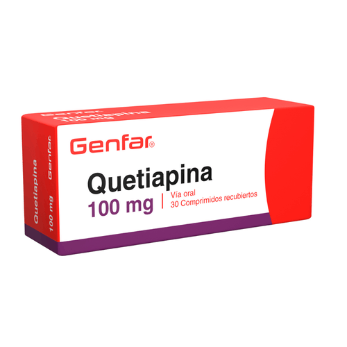 Quetiapina 100 Mg Caja X 30 Comprimidos Genfar