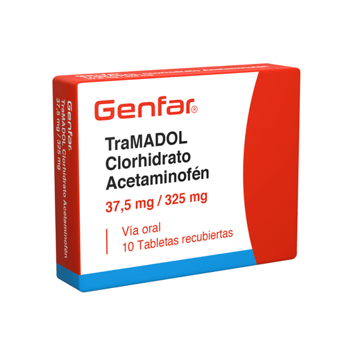 Tramadol Acetaminofén 37.5/325 Mg Caja X 10 Tabletas Genfar