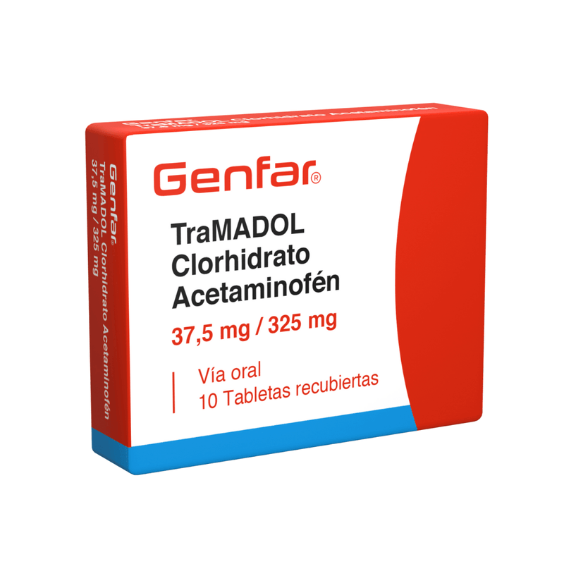 Tramadol Acetaminofén 10 Tabletas Genfar