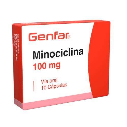 Minociclina 100 Mg Caja X 10 Cápsulas Genfar