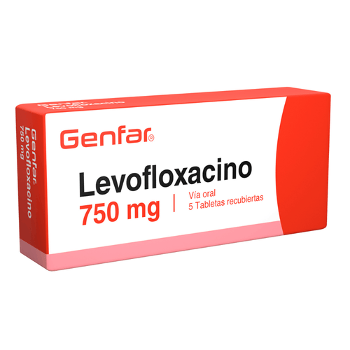 Levofloxacino 750 Mg Caja X 5 Tabletas Genfar