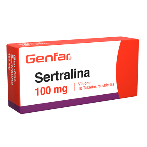 Sertralina 100 Mg Caja X 10 Tabletas Genfar