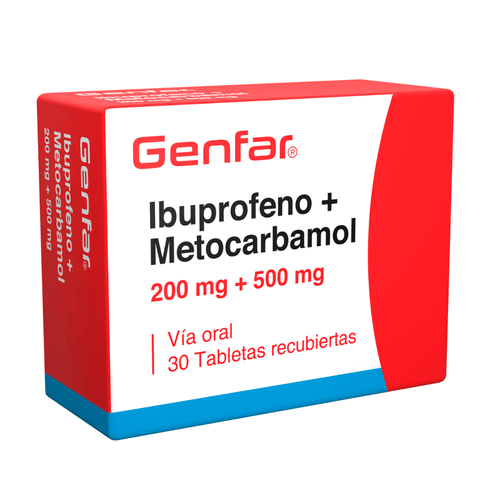 Ibuprofeno Metocarbamol 20 Mg Caja X 30 Tabletas Genfar
