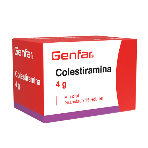 Colestiramina Polvo 4 Gr Caja X 15 Sobre Genfar