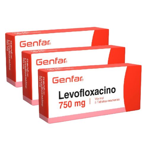 Oferta Levofloxacino 750 Mg 5 Tabletas Genfar 1 + 2