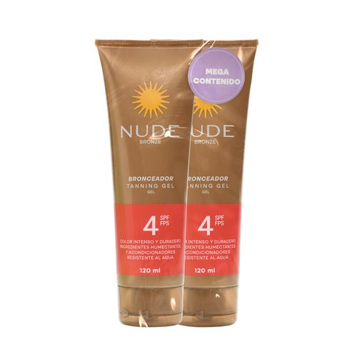 Bronceador Nude Gel Spf 4 2 Frasco X 120 Ml Precio Especial Prebel