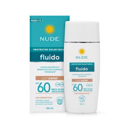 Protector Solar Nude SPF 60 Facial con Color Fluido Frasco X 50 ml