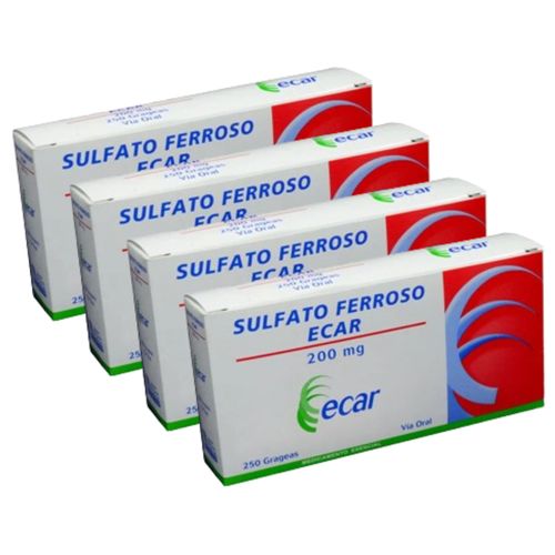 Oferta 3+1 Sulfato Ferroso 200 Mg Caja X 250 Grageas  Ecar