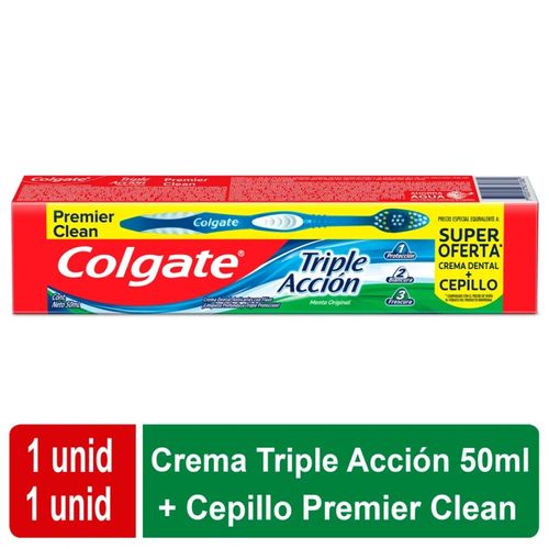 Crema Dental Colgate Triple Acción Tubo 50 ml + Cepillo Ultra