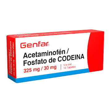 Acetaminofén Codeína 325/30 Mg Caja X 10 Tabletas Genfar