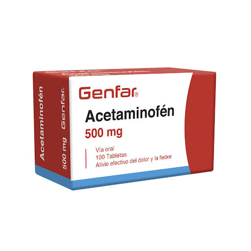 Acetaminofén 500 Mg Caja X 100 Tabletas Genfar