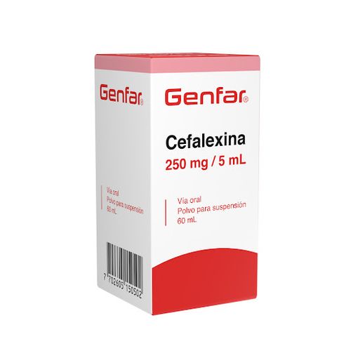 Cefalexina Suspensión 250 Mg/5Ml Frasco X 60 Ml Genfar