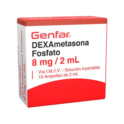 Dexametasona 8 Mg/2Ml Caja X 10 Ampollas Genfar