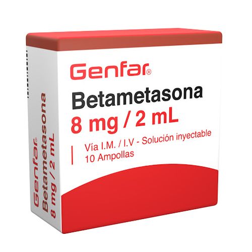 Betametasona 8 Mg/2Ml Caja X 10 Ampollas Genfar