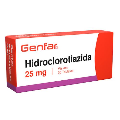 Hidroclorotiazida 25 Mg Caja X 30 Tabletas Genfar