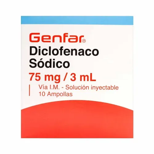 Diclofenaco 75 Mg/3 Ml Caja X 10 Ampollas Genfar