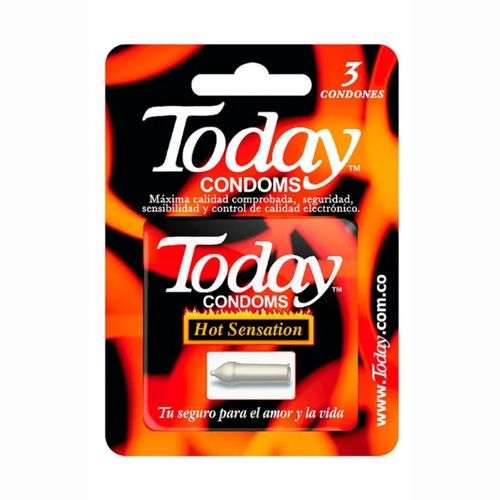Preservativo Today Hot Sensation Caja X 3 Unidades Gsk