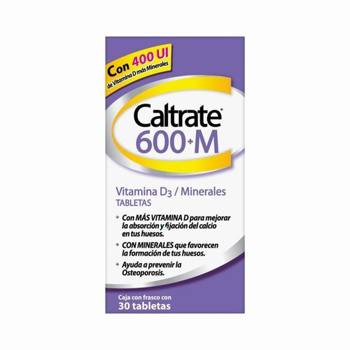 Caltrate 600 Plus Frasco X 30 Tabletas Gsk