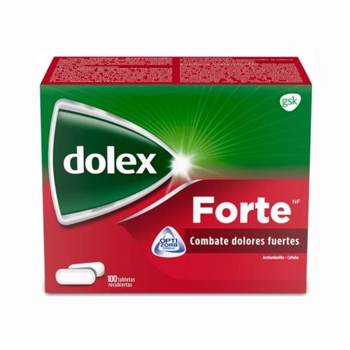 Dolex Forte Acetaminofén + Cafeína 500/65Mg Caja X 100 Tabletas Gsk