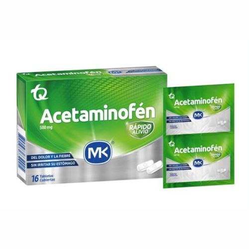 Acetaminofén Mk 500 Mg Caja X 16 Tabletas Tecnoquímicas